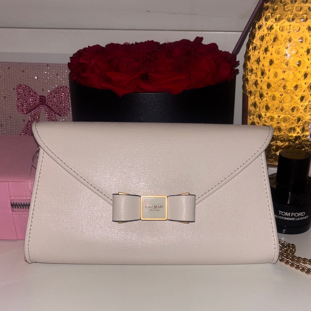 Kate Spade Ivory Bow Clutch